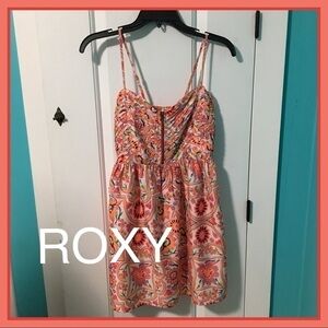 Roxy Shore Thing Neon Floral Print Dress